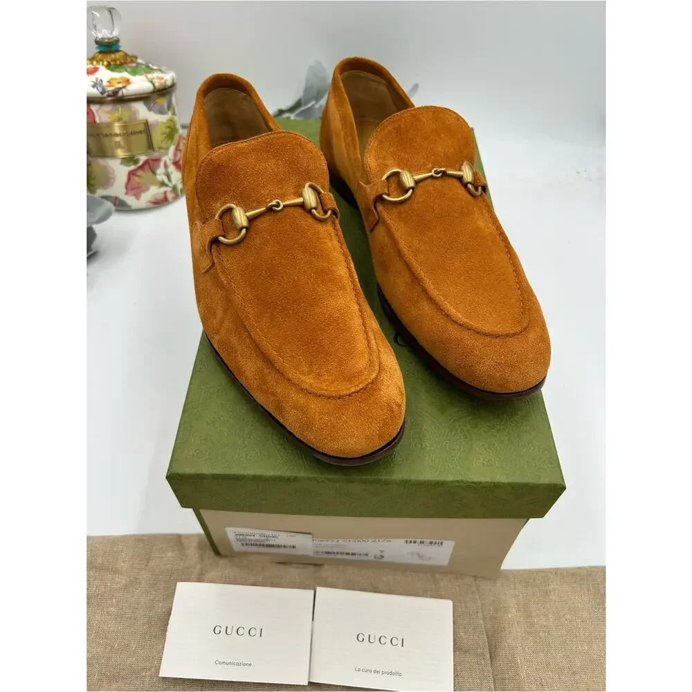 Men's Gucci suede JORDAAN horse bit loafer size 9 fits 9.5 US made in Italy